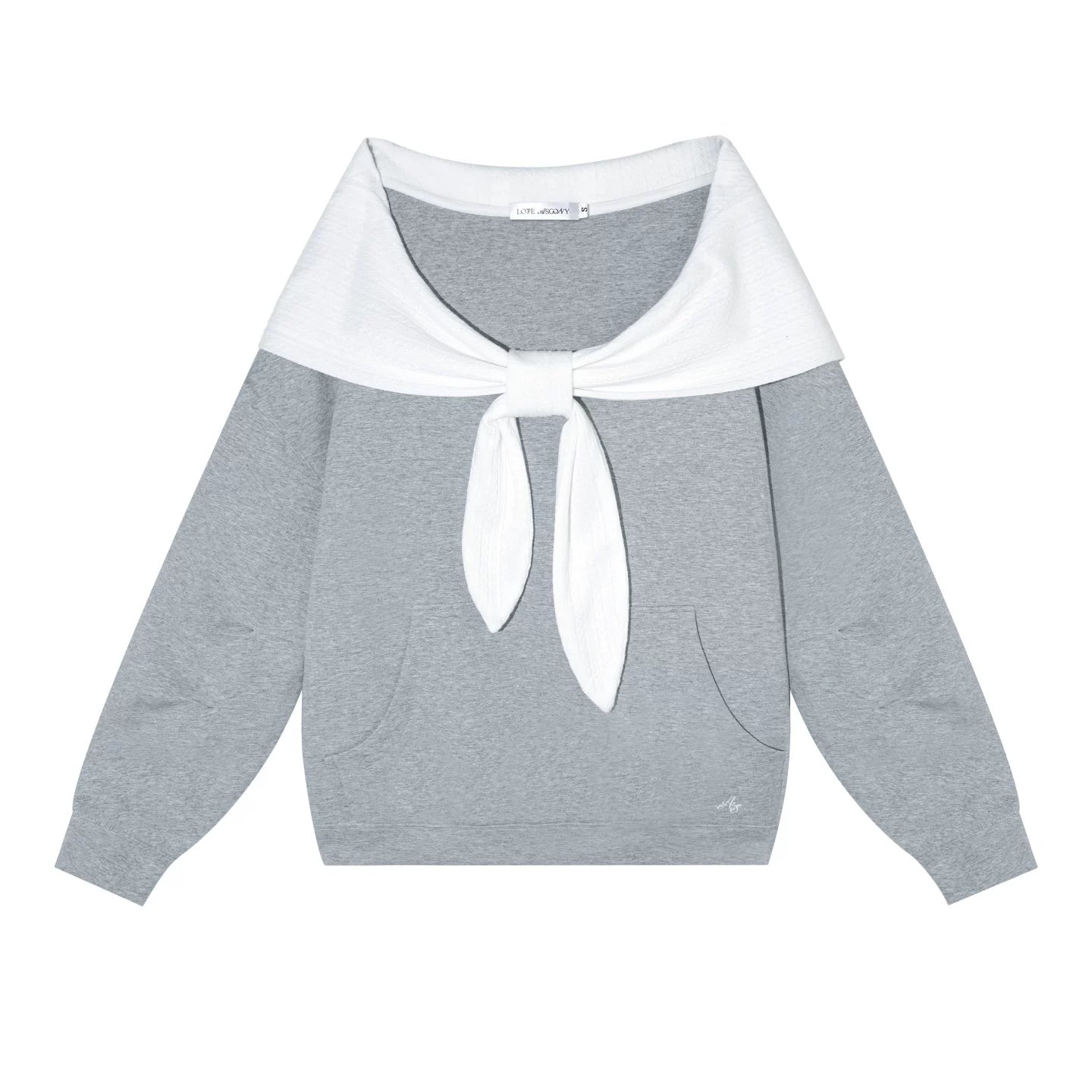 Rabbit Ear Off-Shoulder Sweatshirt