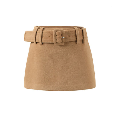 Woolen A-Line Culottes Skirt