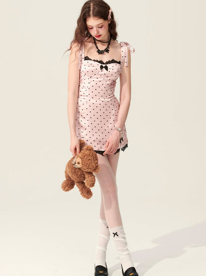 Pink Polka Dot A-Line Sundress