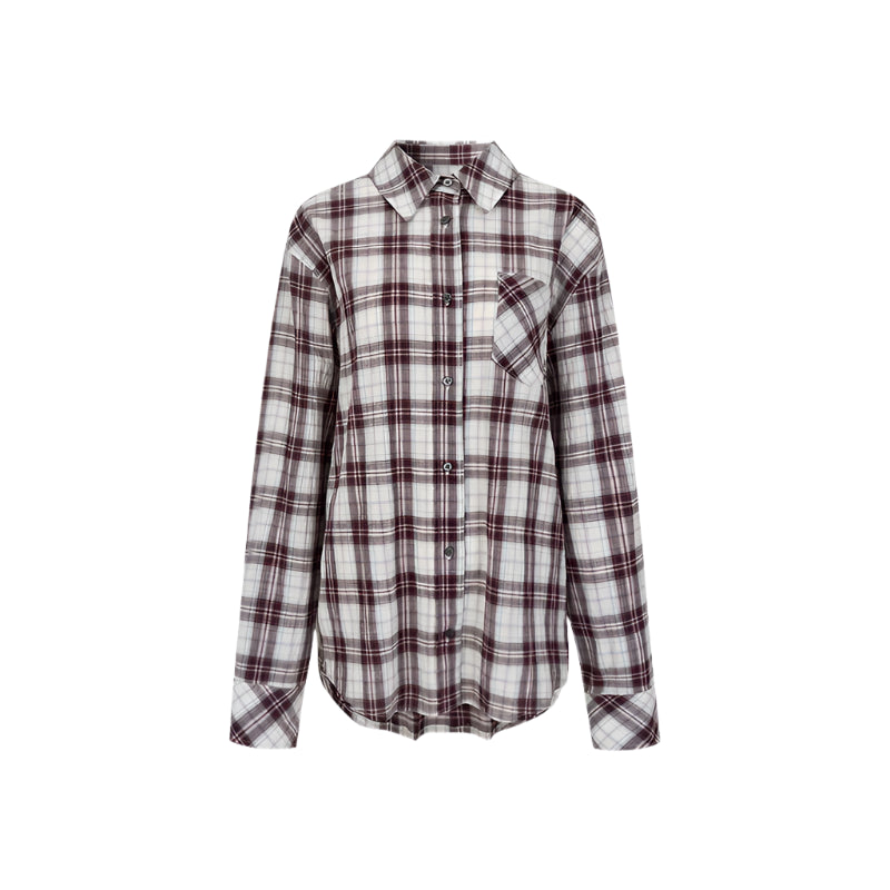 Plaid Fluffy Skirt & Shirt Set-Up