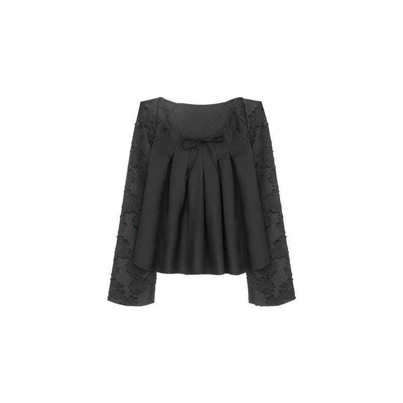 Right-angled shoulder pleated top set