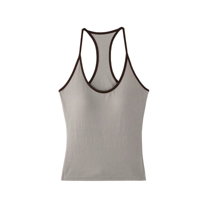 Silk Contrasting Stitch Camisole