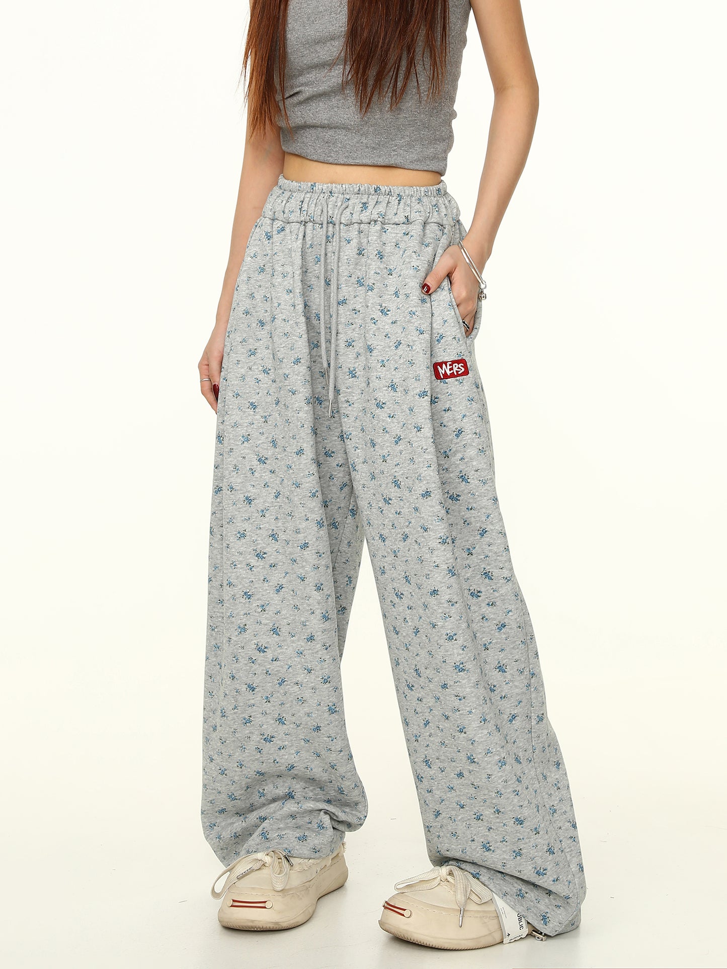 American Retro Small Floral Pants