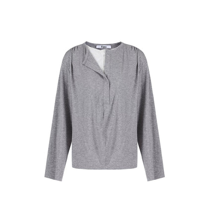 Lace Collar Fake Two-Piece T-Shirt