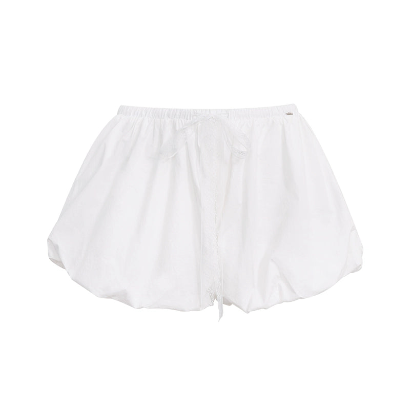 High-Waist Lace-Up Bubble Shorts