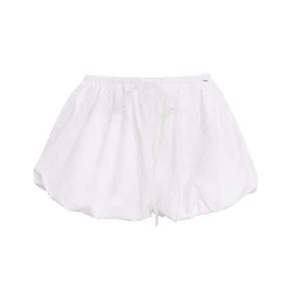 High-Waist Lace-Up Bubble Shorts