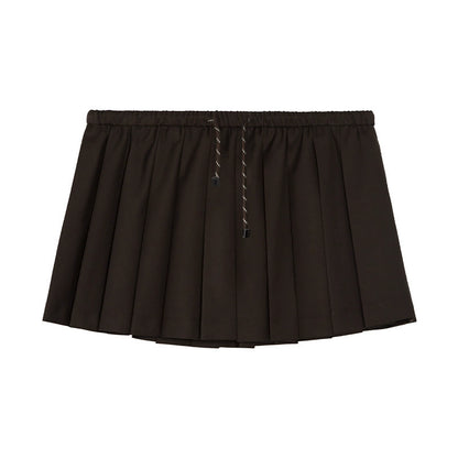 Drawstring Pleated Skirt