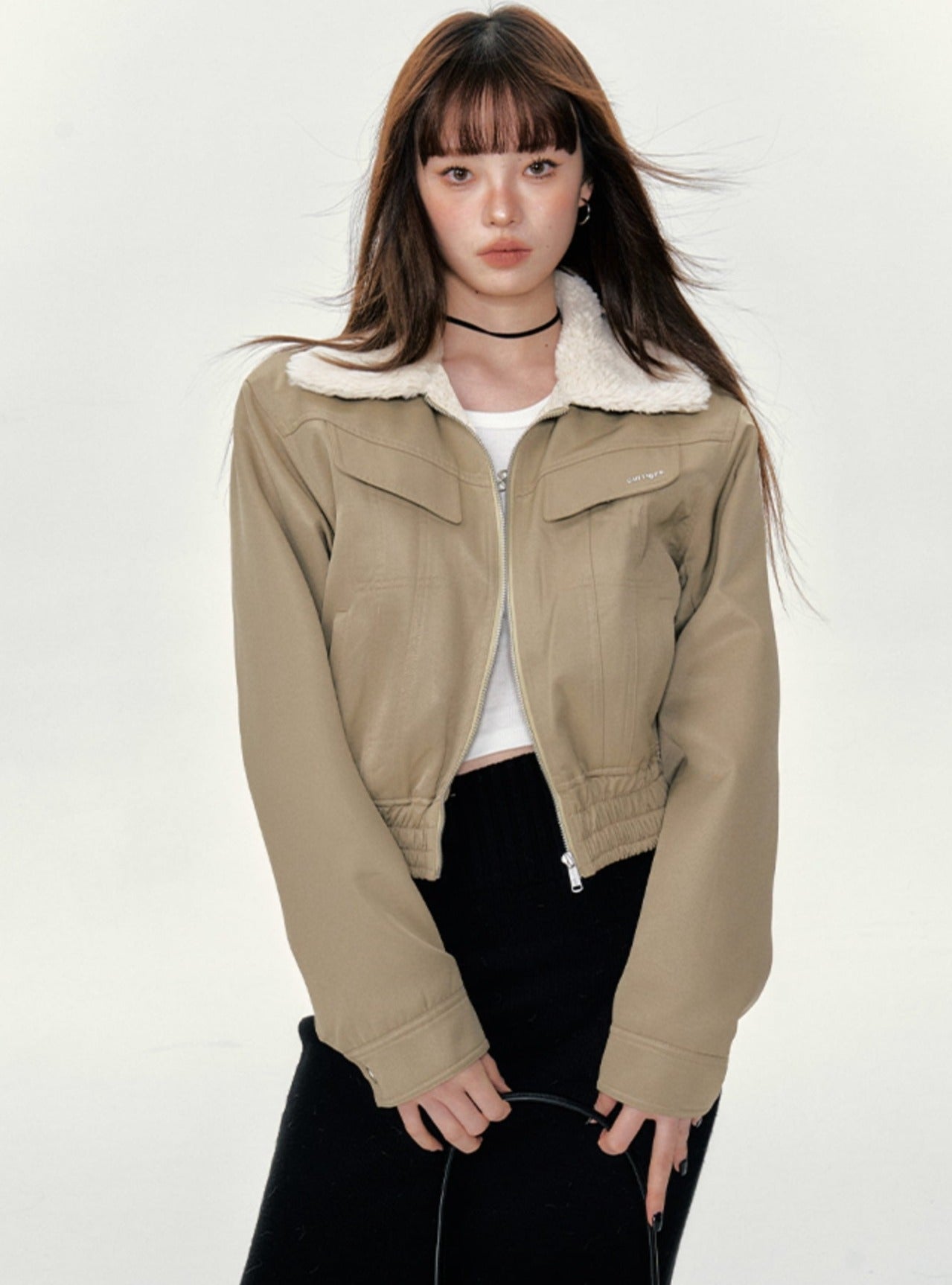 American Wool Neck Short Jacket