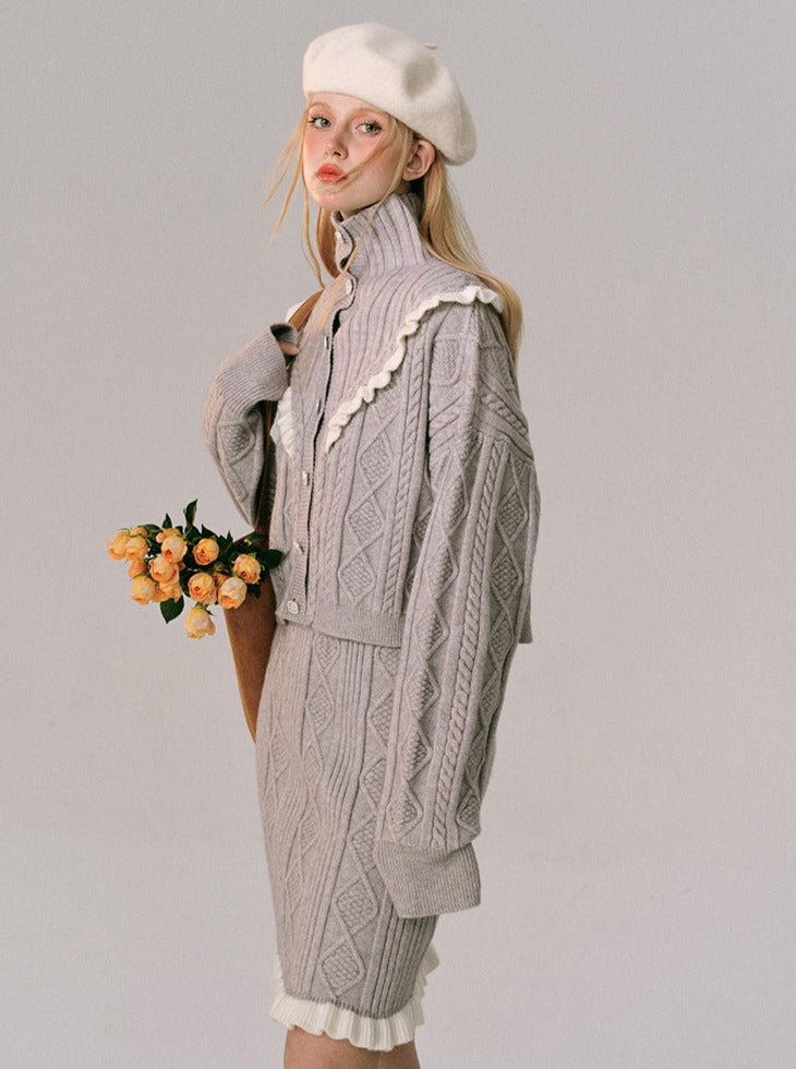 french sweater skirt suit