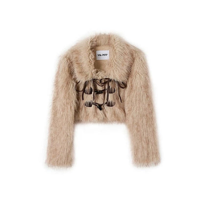 Loose plush warm cropped jacket