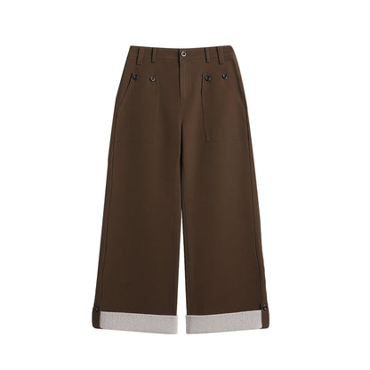 Knit Button Hem Pants