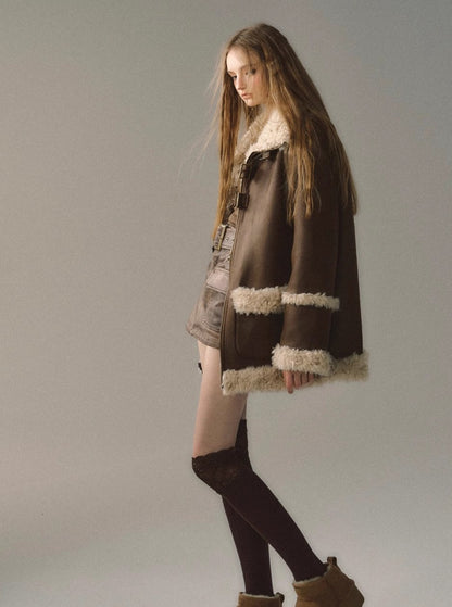 Fur Integrated Plush Jacket