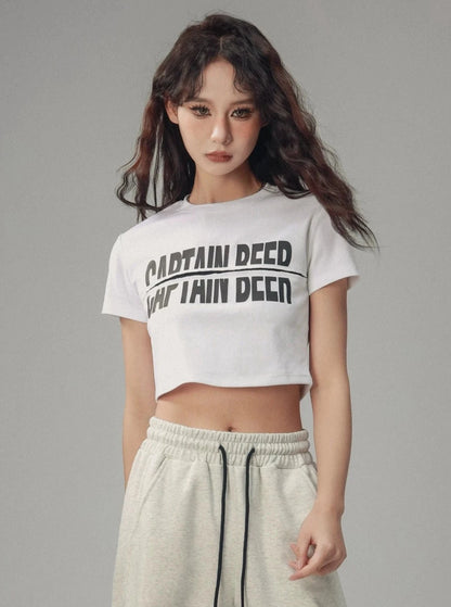 Slim Fit Crew Neck Short Sleeve Crop Top