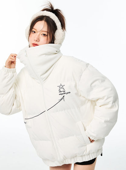 double-layered high-neck down jacket