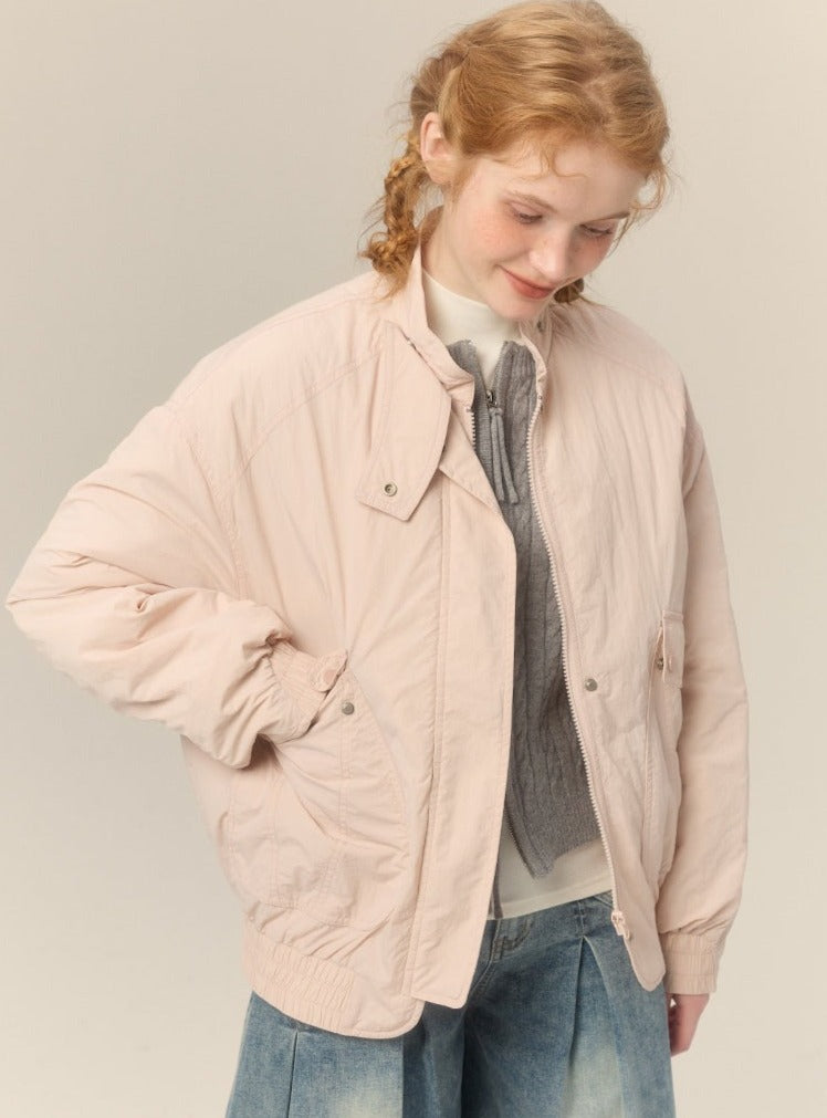 Short Stand Up Collar Cotton Jacket