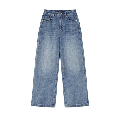 Somesowe 레트로 스트레이트핏 스파클링 청바지