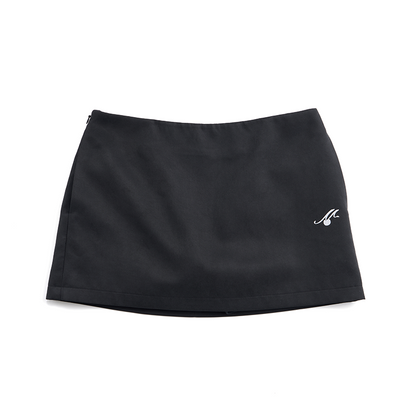 Gonna a trapezio con ciliegie flock