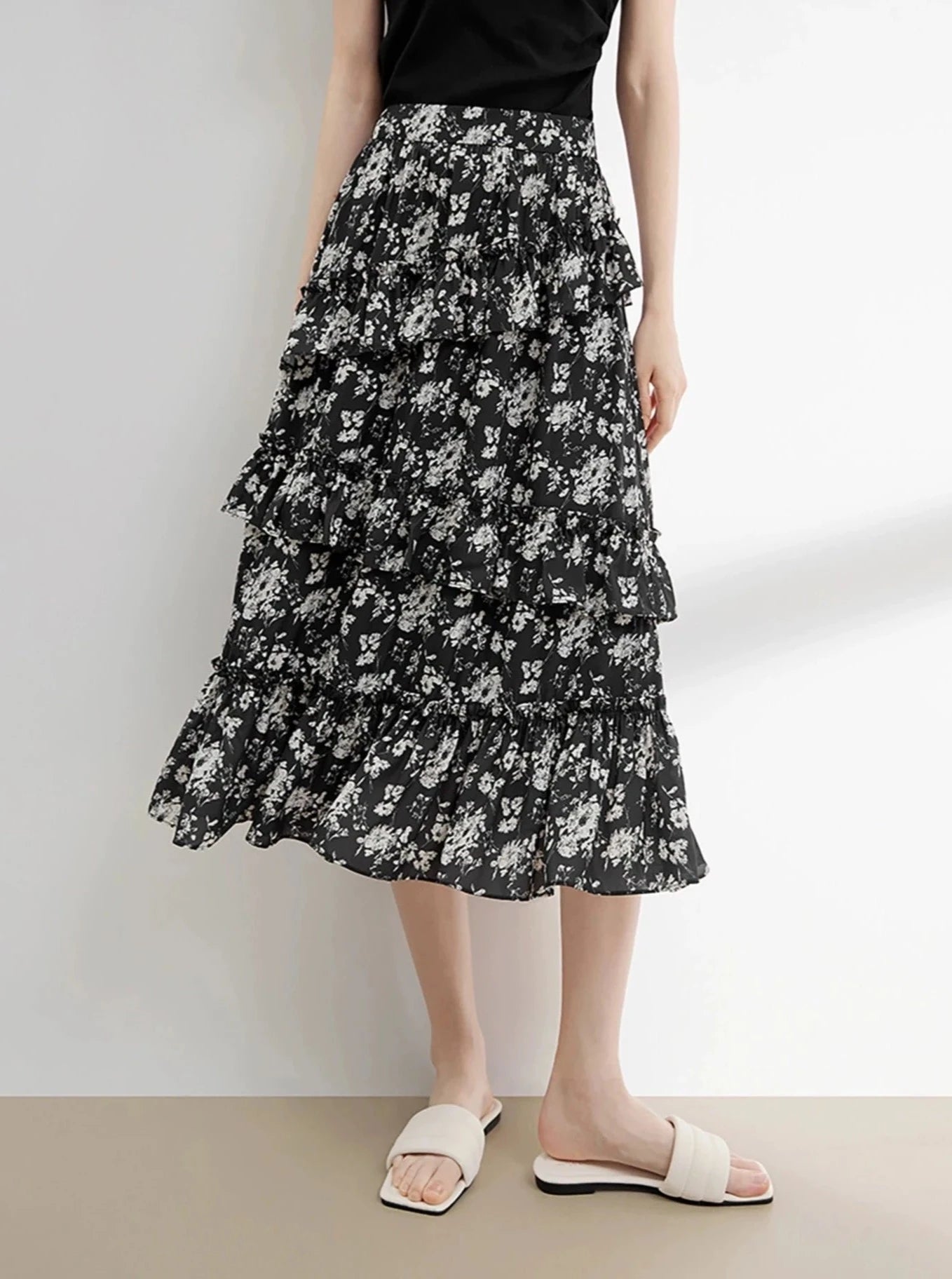 French Smudge Floral Skirt