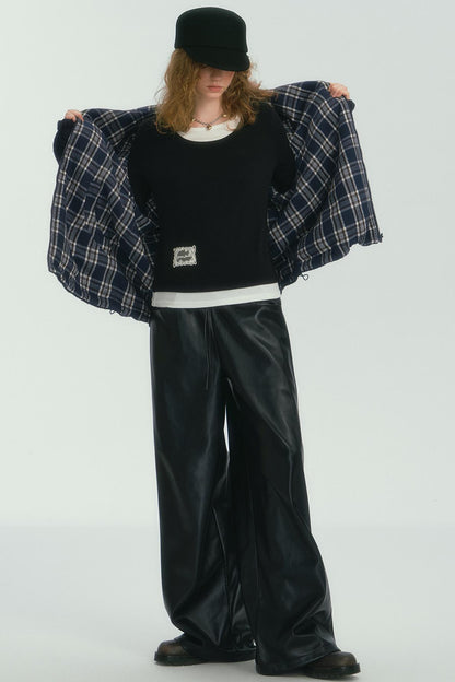 Double-Sided Plaid Fleece Jacket