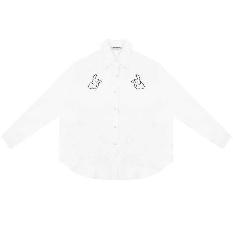 American Retro Embroidery Long Sleeve Shirt