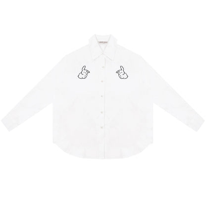 American Retro Embroidery Long Sleeve Shirt