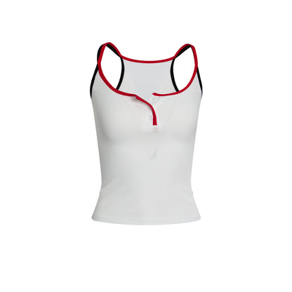 Tricolor Lace Slim Strap Top