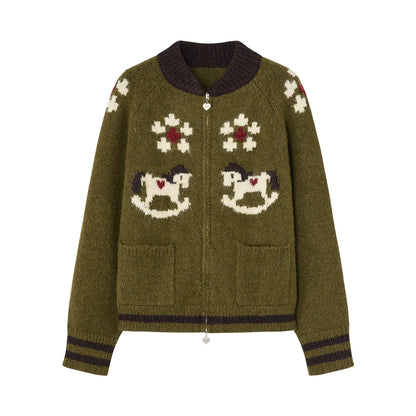 Heart Pony Knitted Cardigan
