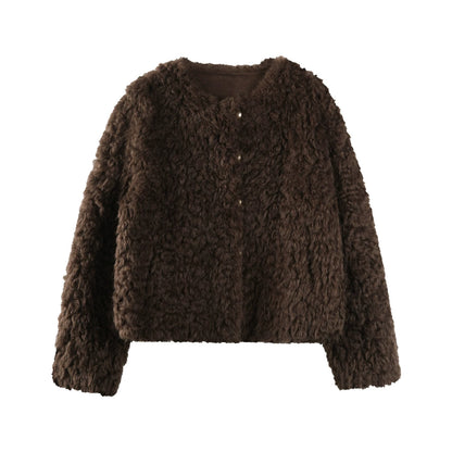 Hazelnut Chocolate Fur Coat