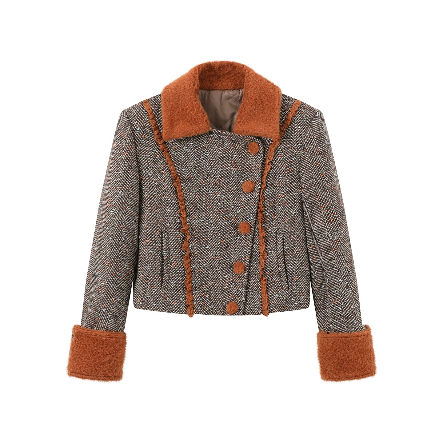 Vintage Wool Herringbone Coat Skirt Set-Up