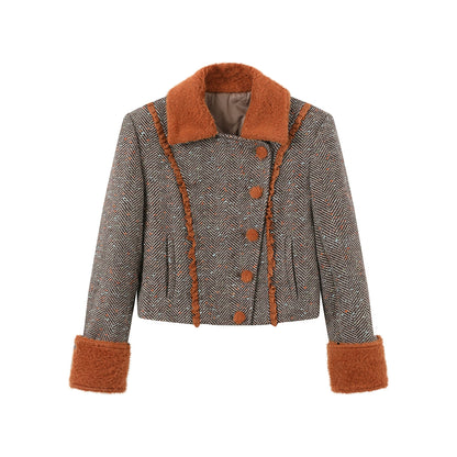 Vintage Wool Herringbone Coat Skirt Set-Up