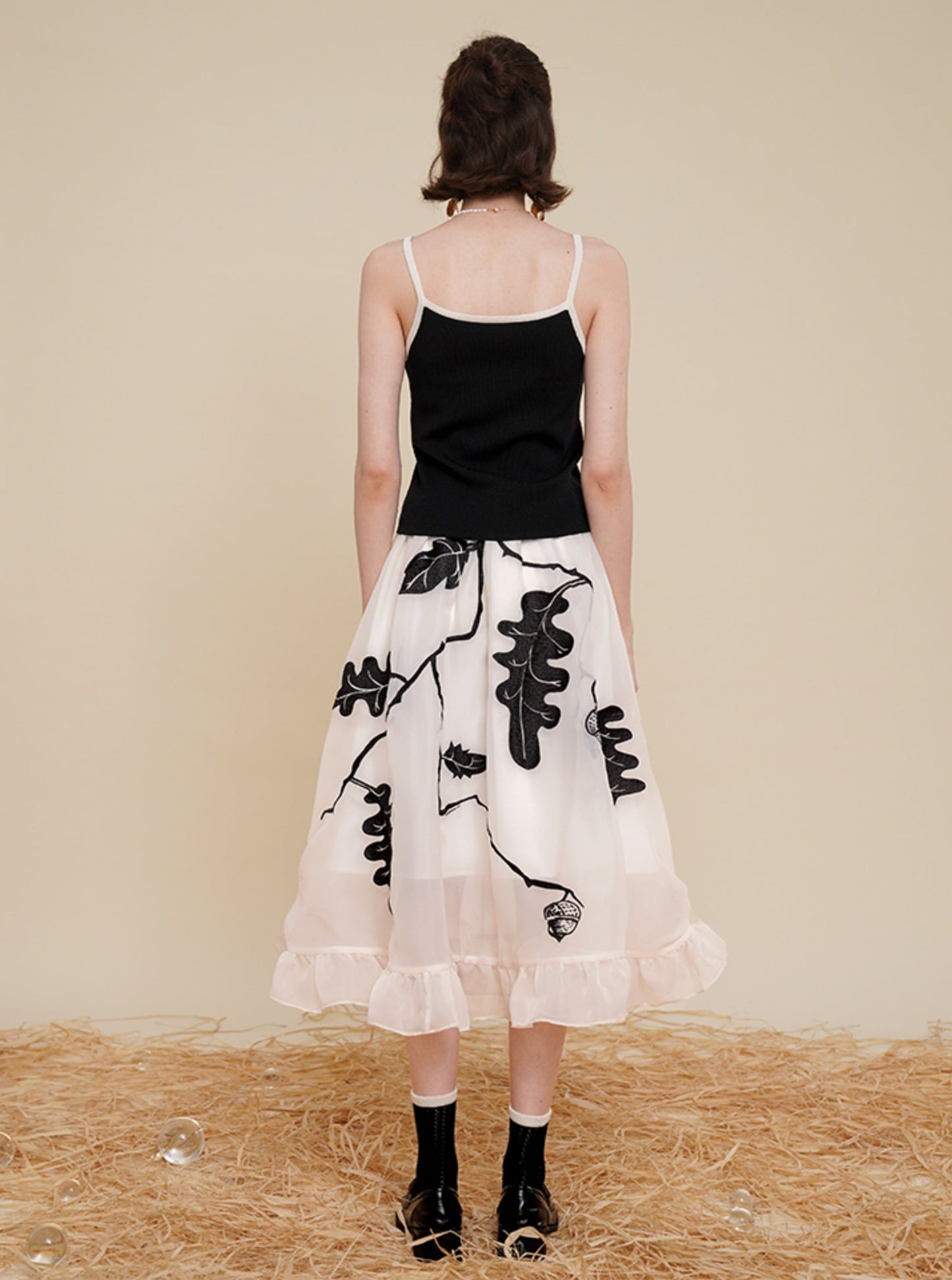 Embroidery Large Swing Gauze Skirt