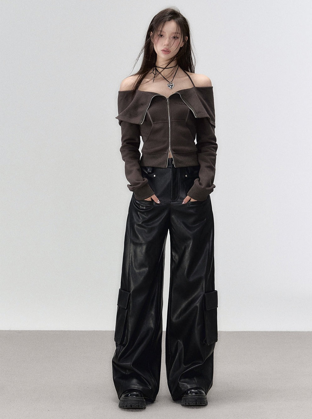 PU leather pants