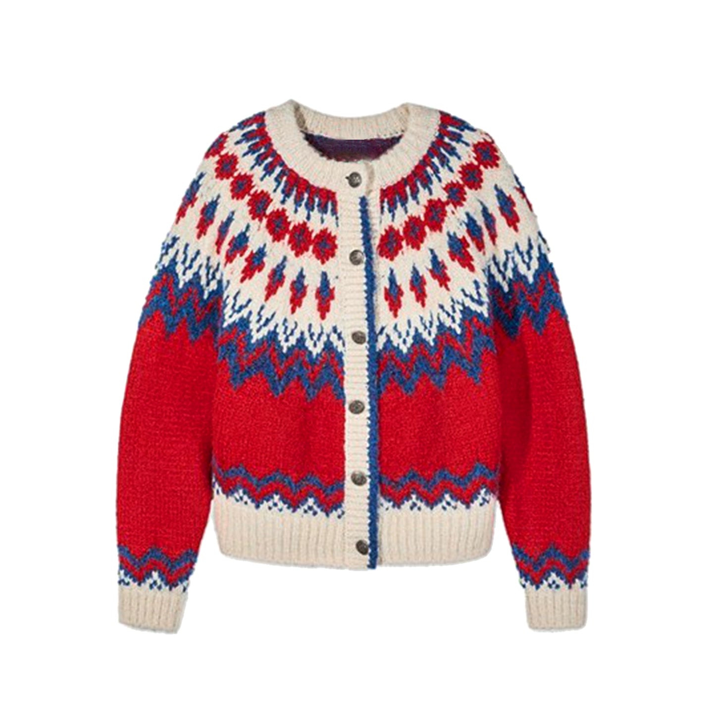 Alpaca Wool Fair Isle Jacquard Sweater