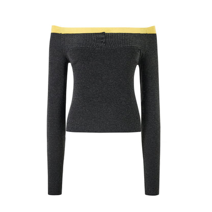 One-shoulder Knit Top