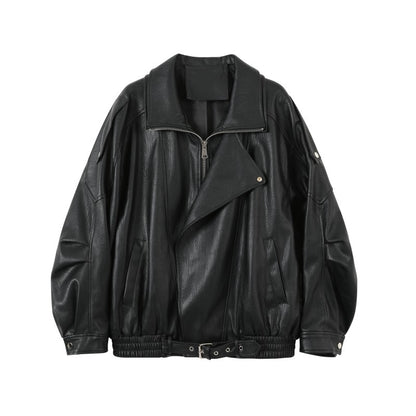 High-End Leather Jacket With Shorts Set-Up