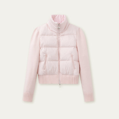 Pink Cloud Knitted Down Jacket