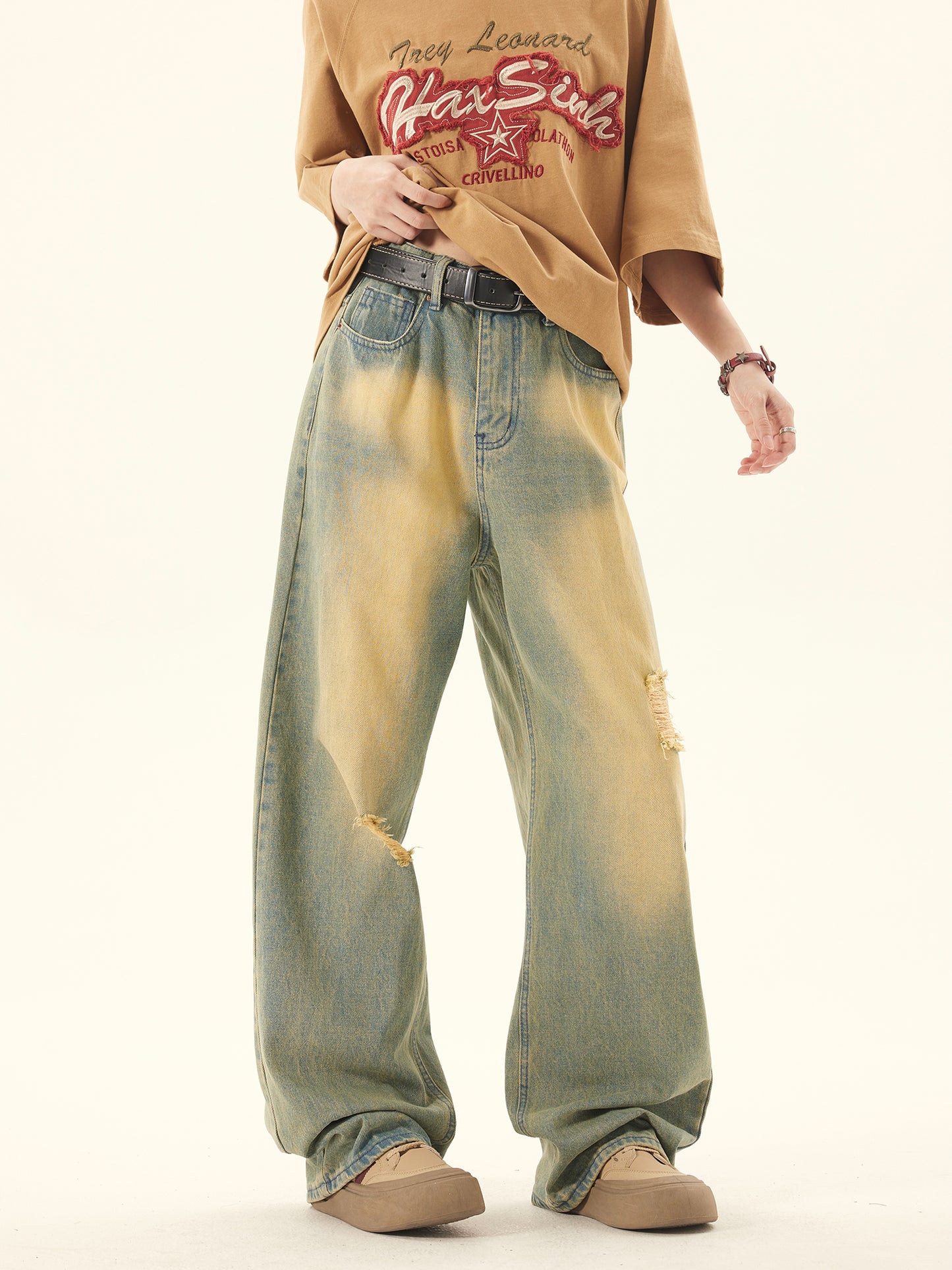 Loose Yellow Mud Dyed Pants