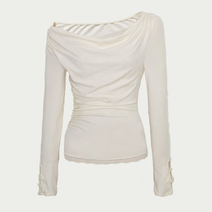 Swing Neck Lace Knit Top