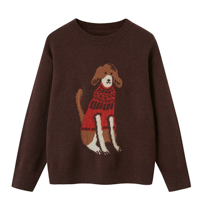 Dog Stitched Pullover Sweater