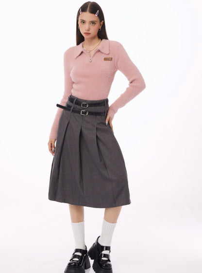 American vintage thin polo collar Tops