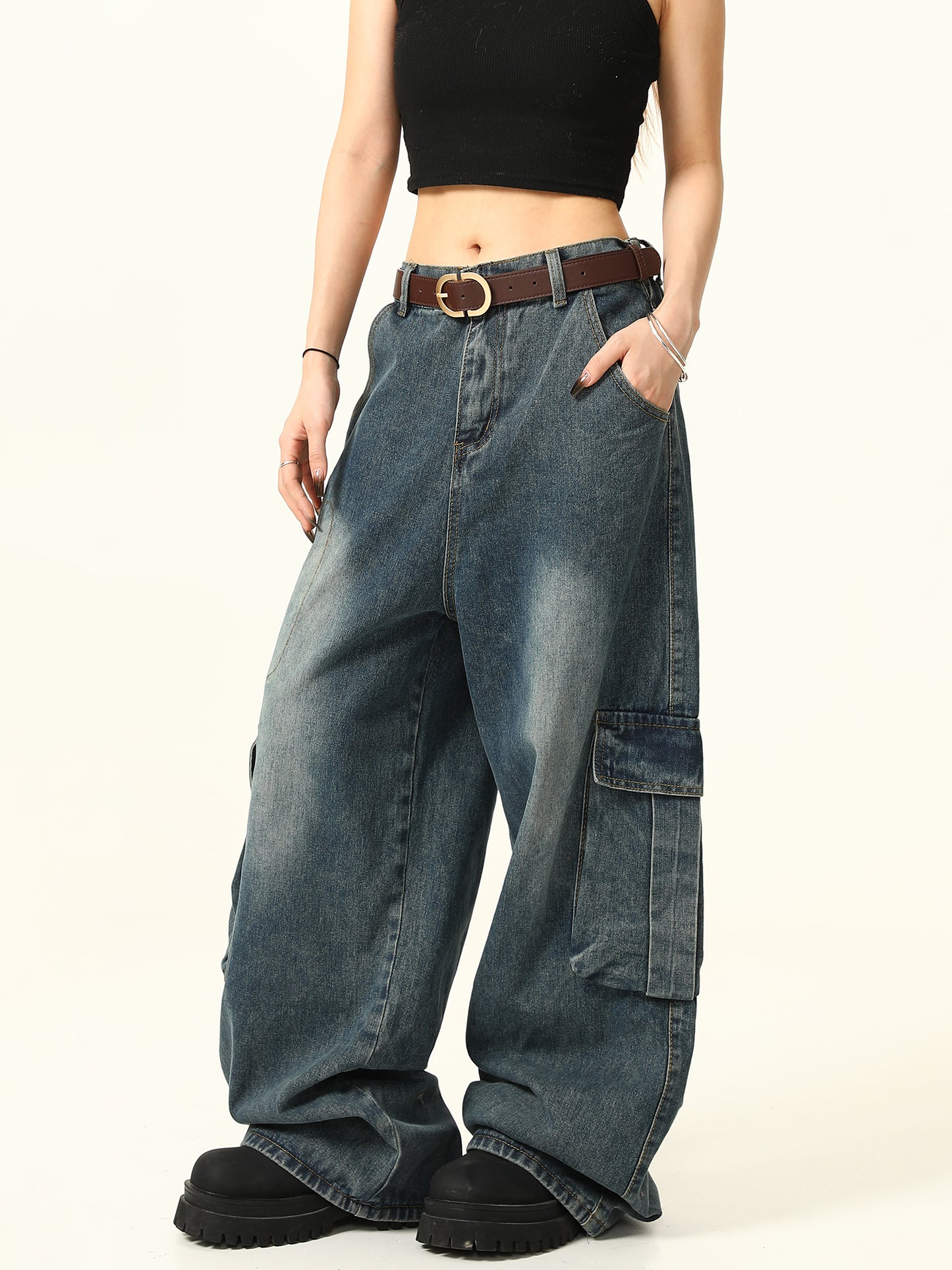 Street Multi Pocket Cargo Jeans