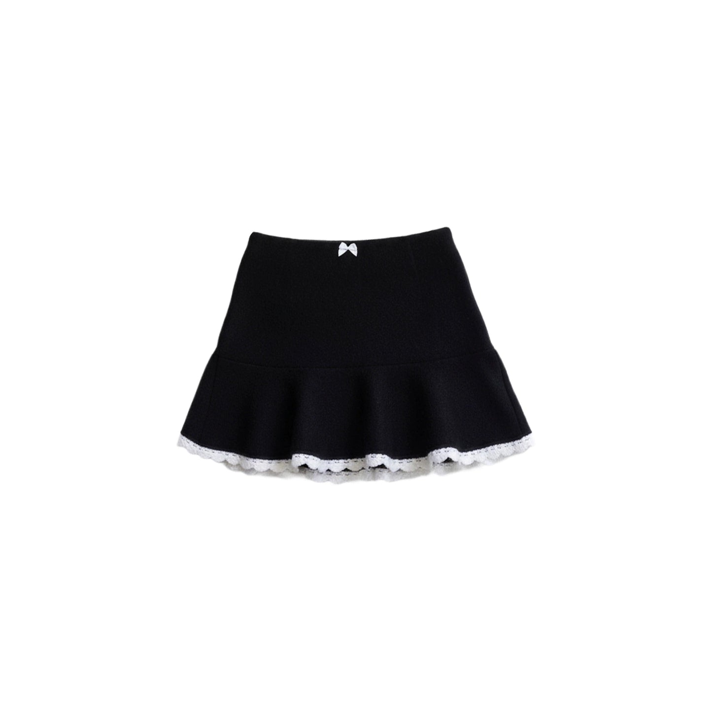 Color-Block Woolen Skirt