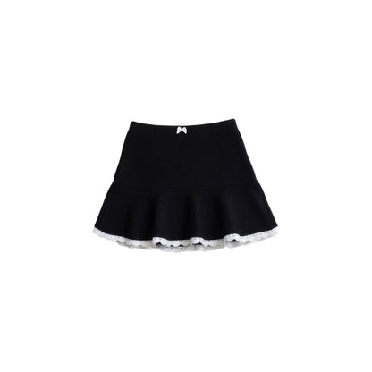 Color-Block Woolen Skirt