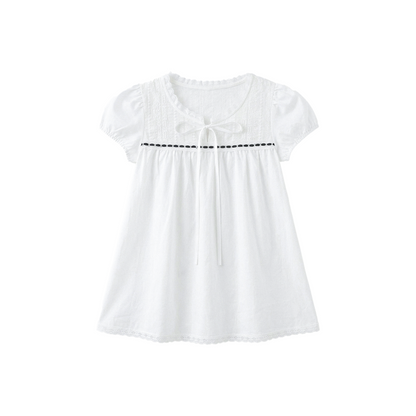 Tencel Lace Puff Sleeve Dress Set-Up