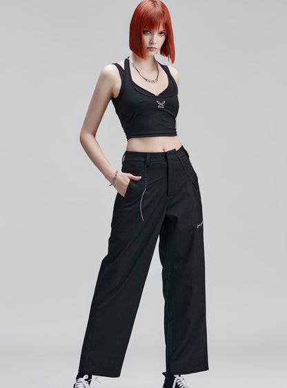 Pleated Straight Casual Pants