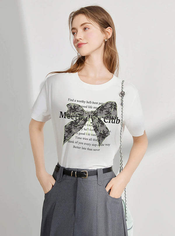 Letter Sleeve T-Shirt