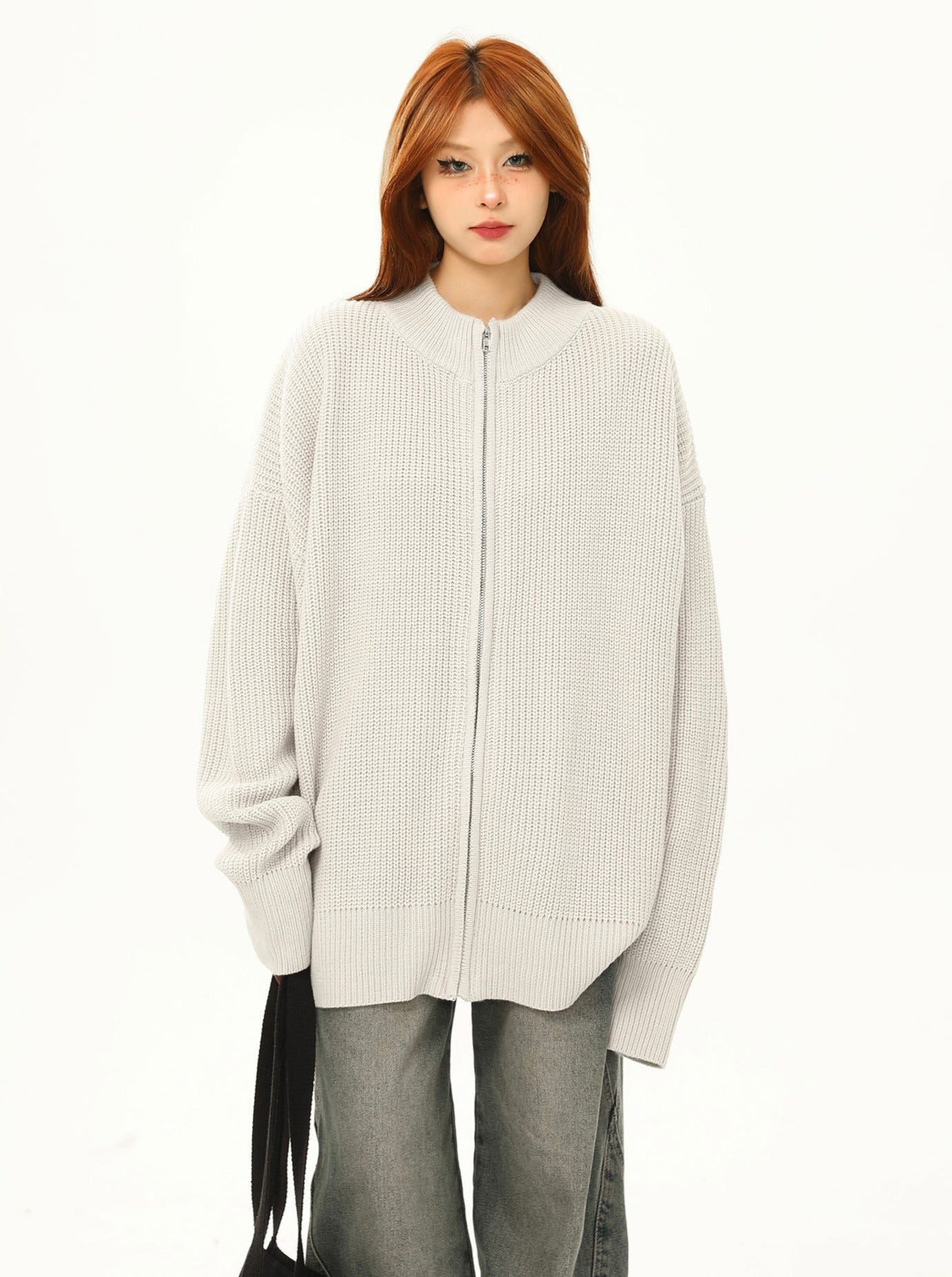 American retro knitted half-neck sweater