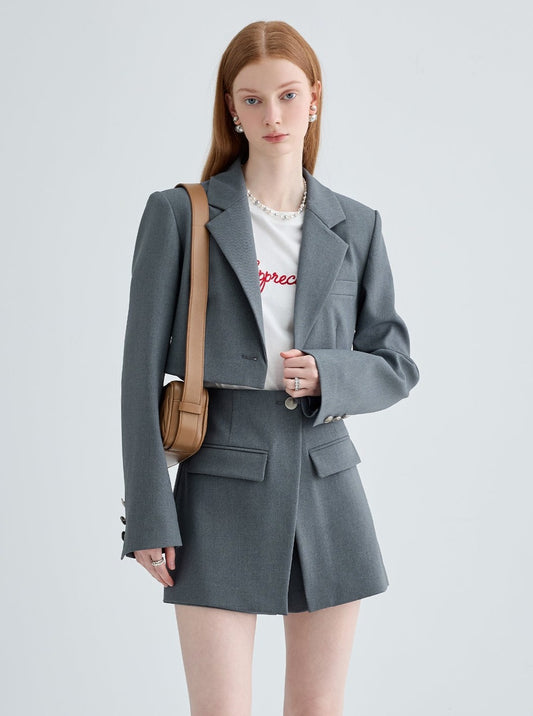 Fashionable Commuter Suit Culottes Two-Piece Set