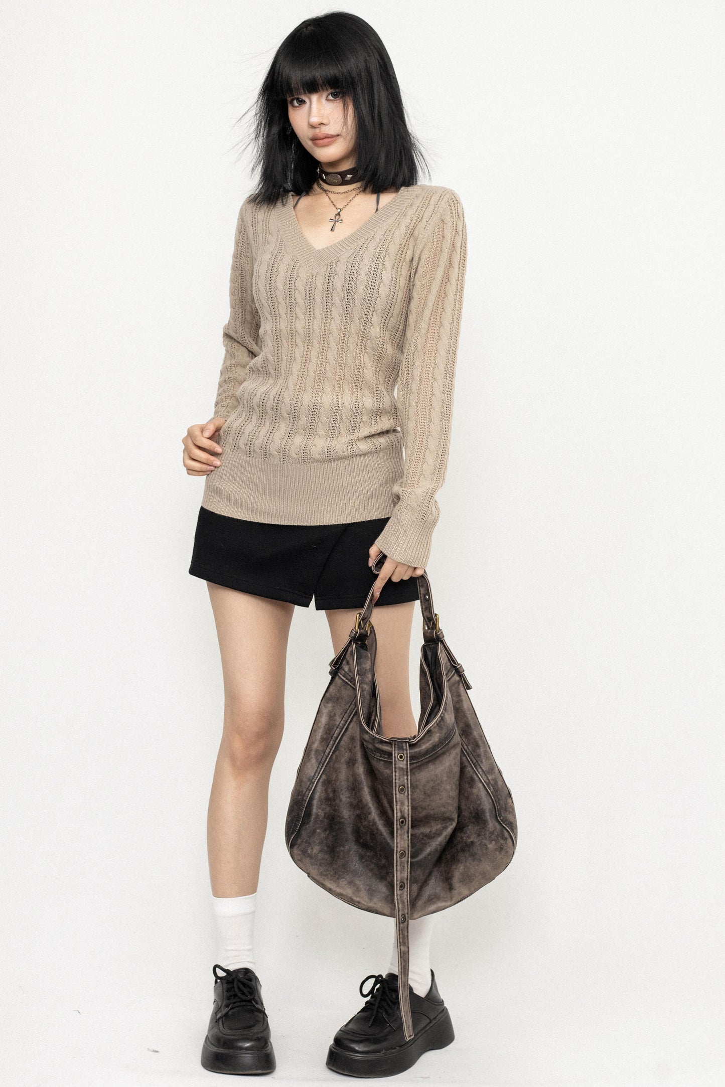 College Style V-neck Shirt