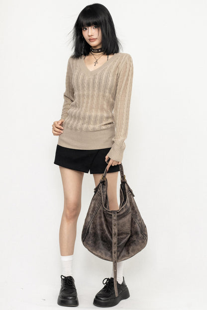 College Style V-neck Shirt